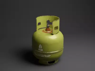 Indonesia LPG Gas Cylinder 3D Model 3D model