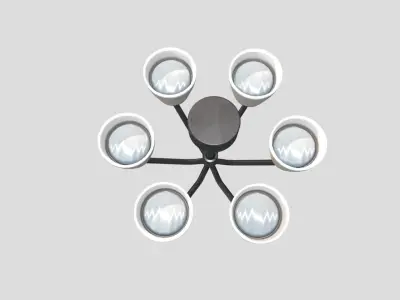 Uplighter light fixture with four lights Free low-poly 3D model