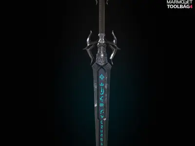 Excalibur Stylized Sword Low-poly 3D model