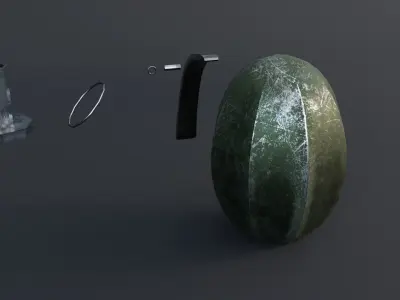 Grenade Game Ready - Low Poly PBR 3D Model Low-poly 3D model