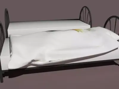 Metal frame bed 2 Free 3D model