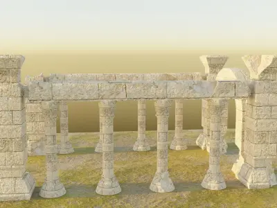 Ancient Temple Ruins Low-poly 3D model