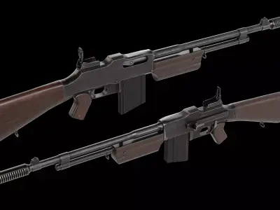 Colt Monitor R80 automatic rifle Low-poly 3D model