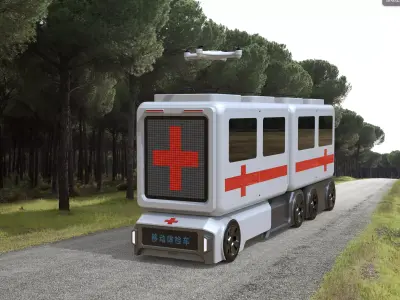 Unmanned medical vehicle modular combination 3D print model