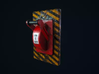 Industrial Power Switch Low-poly 3D model purchase