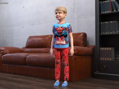 Child Boy Home Style Rigged  purchase 3D model