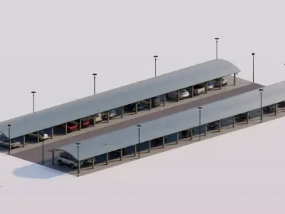 Roof Parking-Parking Lot 3D model