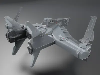 Scifi Spaceship Low-poly 3D model