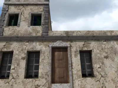 Old High-Quality 3D Colonial House Low-poly 3D model shop