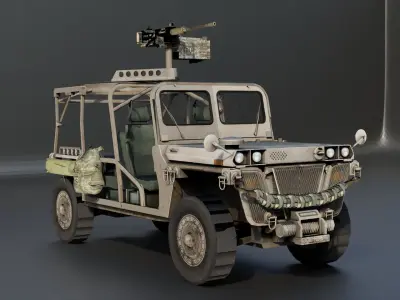 Growler ITV Military Vehicle  Low-poly 3D model