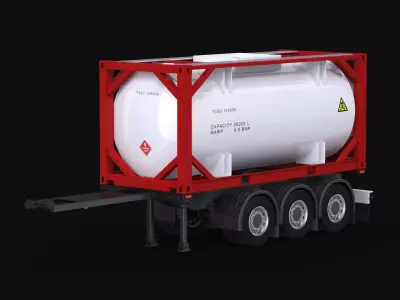 ISO 20 Tanker Trailer 3D model