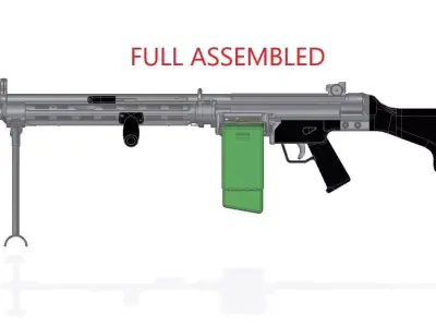HK21E machine gun 3D model