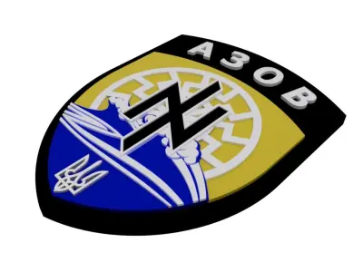 Emblem of the Azov Battalion 3D model purchase