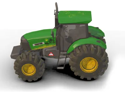 Tractor  Low-poly 3D model from CGTrader