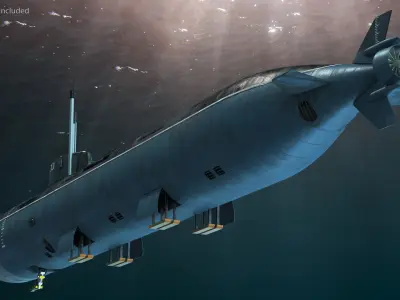 Deep-Sea Nuclear Submarine Losharik 3D model