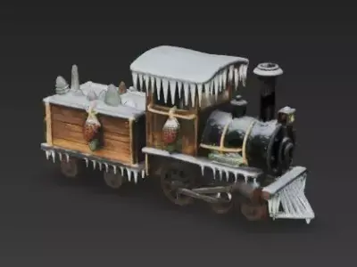 Frostbound Pine Steam Engine 3D Model Low-poly 3D model