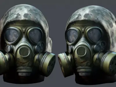 Gas mask helmet 3d model military combat Low-poly 3D model Low-poly 3D model order