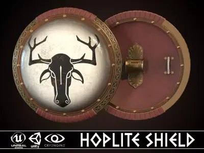 Hoplite Shield Deer Low-poly 3D model