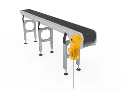 Conveyor Belt for Factory Adjustable and Rigged 3D model