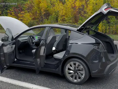 Gray Electric Vehicle Hatchback 3D model