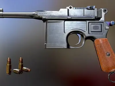Mauser C96 M1921 Bolo Low-poly 3D model