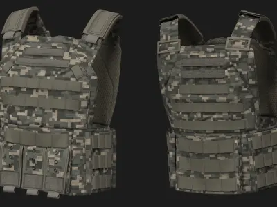 3 Tactical vest pack  Marvelous Designer project 3D model