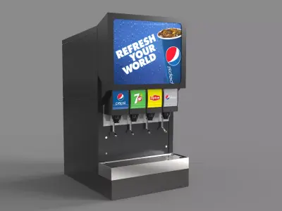 Automatic Beverage Vending Machine - Counter Soda Fountain 3D model