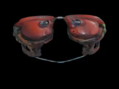 Red Steampunk Goggle Free low-poly 3D model