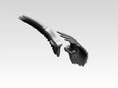 Bird Angel Wing Modern Art Jewel 3D print model