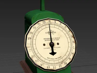 Vintage Kitchen Scale Low-poly 3D model