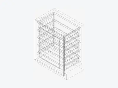 Storage Unit - Under Bench - Integral - Type 5 Low-poly 3D model