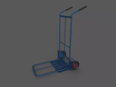 Wheel hand trolley Low-poly 3D model