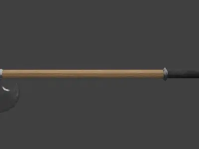 Tabar Single-Bladed Ax Low-poly 3D model