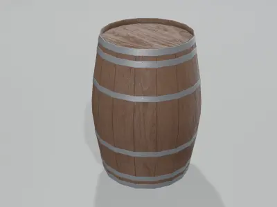 Heavy Toasted Lowpoly Bordeaux Barrel Low-poly 3D model