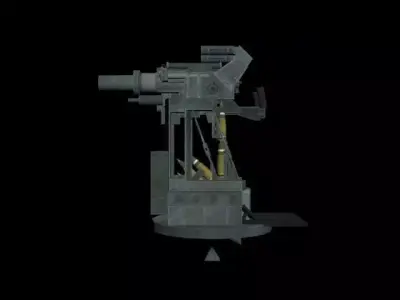 AntiTank Turret Low-poly 3D model