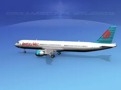 Airbus A321 America West  3D model