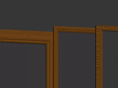 Golden picture frame 3D model