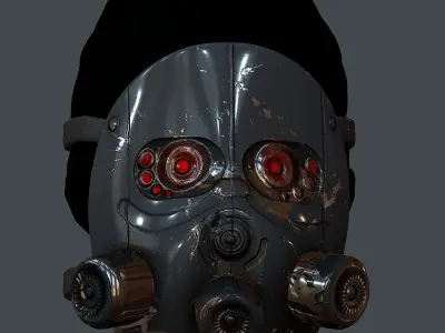 Gas mask helmet 3d model scifi Low-poly Low-poly  Low-poly 3D model