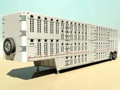 Livestock Semi Trailer 3D model