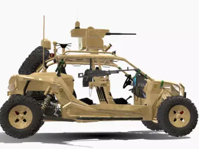 UTV MILITARY 4X4  Low-poly 3D model