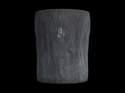 Black Arbor Log Table Low-poly 3D model