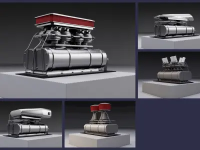 Superchargers kit 3D Model Pack