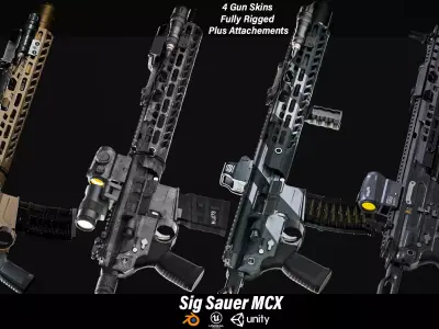 Sig Sauer MCX Virtus Game Ready Gun Low-poly 3D model