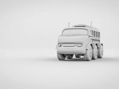 Truck 3D model old military 3D model