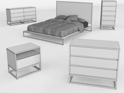Logan Industrial Bedroom Collection by West Elm 3D model
