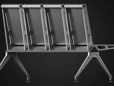 Public Industrial Seats Low-poly 3D model