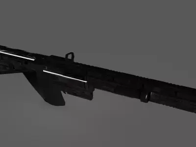 Futuristic assault rifle sci fi Low-poly 3D model