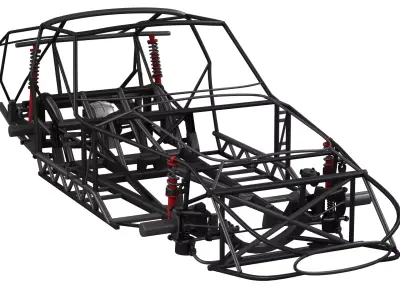 Car Chassis Frame 2 Low-poly 3D model