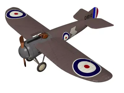 bristol m 1 british biplane 3D model