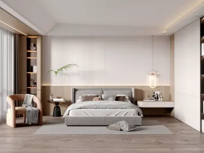 Cozy Bedroom interior scene 3D model shop
